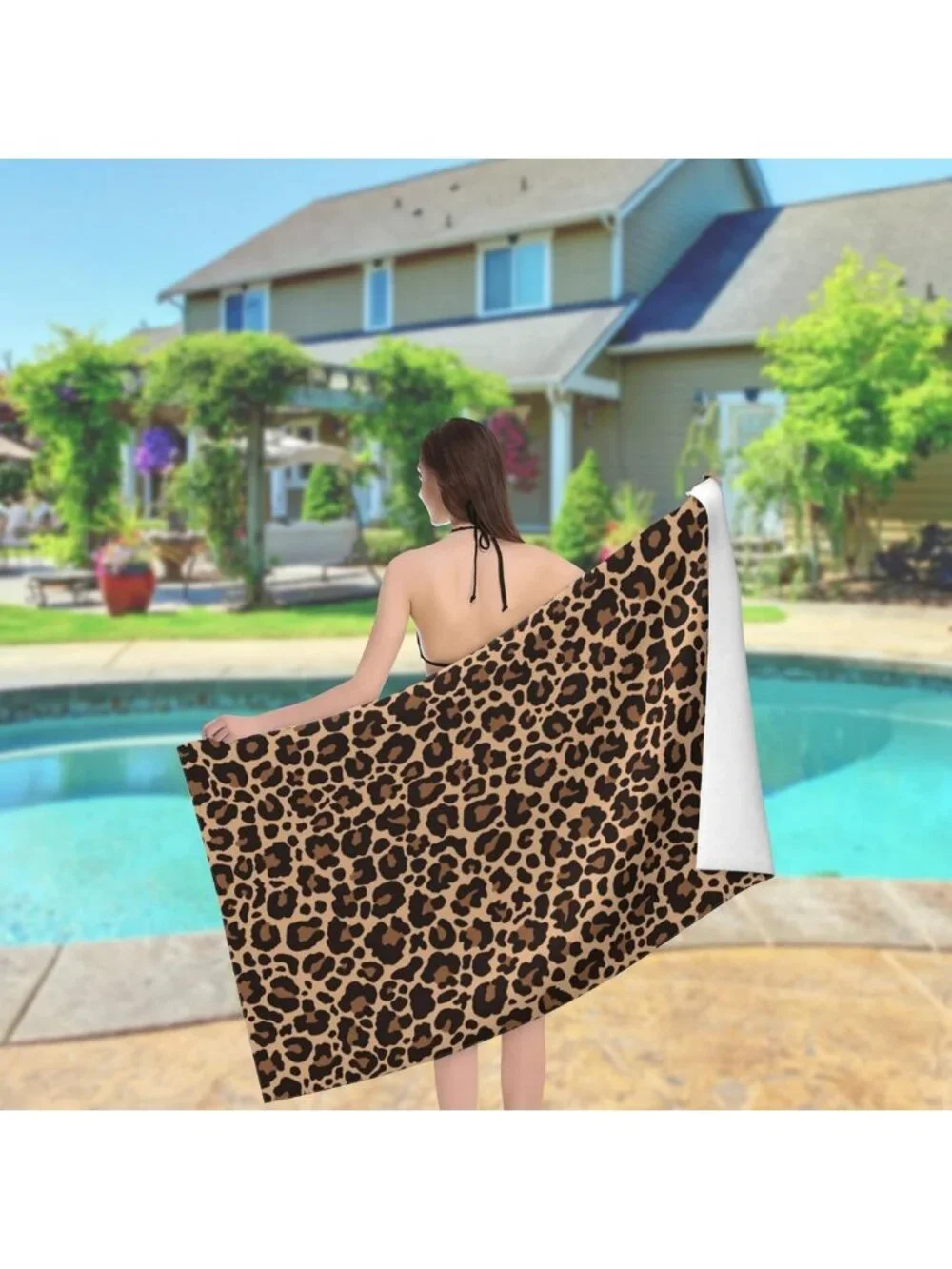 Leopard Print Quick-Dry Beach Towel | Lightweight Absorbent Pool & Travel Towel